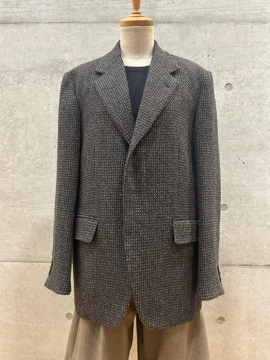 AURALEE / ALPACA WOOL SILK TWEED OVER JACKET / GRAY BROWN HAIRLINE  / A25AJ05LS