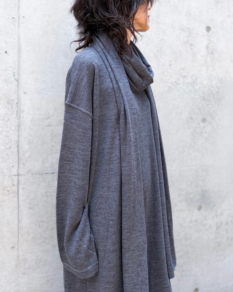 SOFIE D'HOORE / C/N L/S KNIT DRESS / STEEL MELANGE / MARQUEZ-YFI