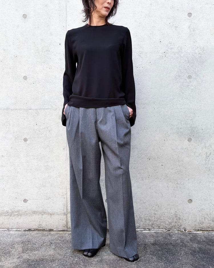 CINOH / GRAY TWO TUCK PANTS / GRAY / BF-PT-014