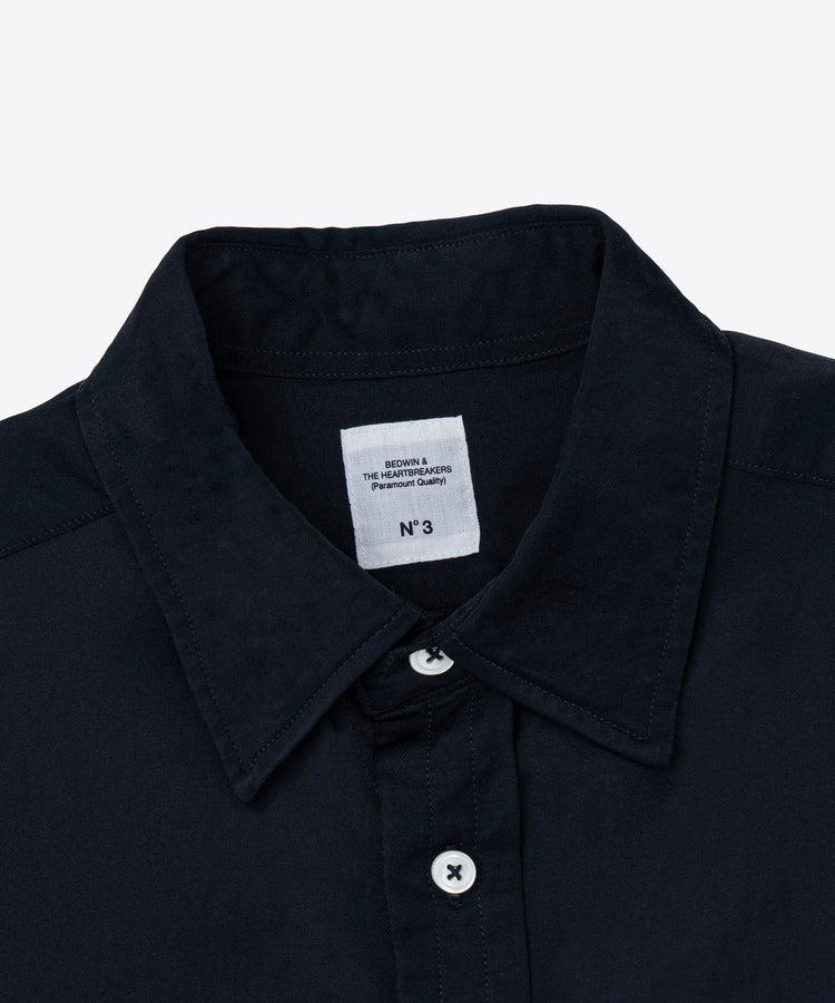 BEDWIN & THE HEARTBREAKERS / S/S EMBROIDERED SHIRT "BLUNT" / BLACK・26SB1759