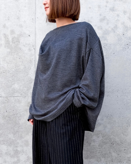 JUNYA WATANABE / ウールスムース変形プルオーバー / TOP GRAY / JR-T013