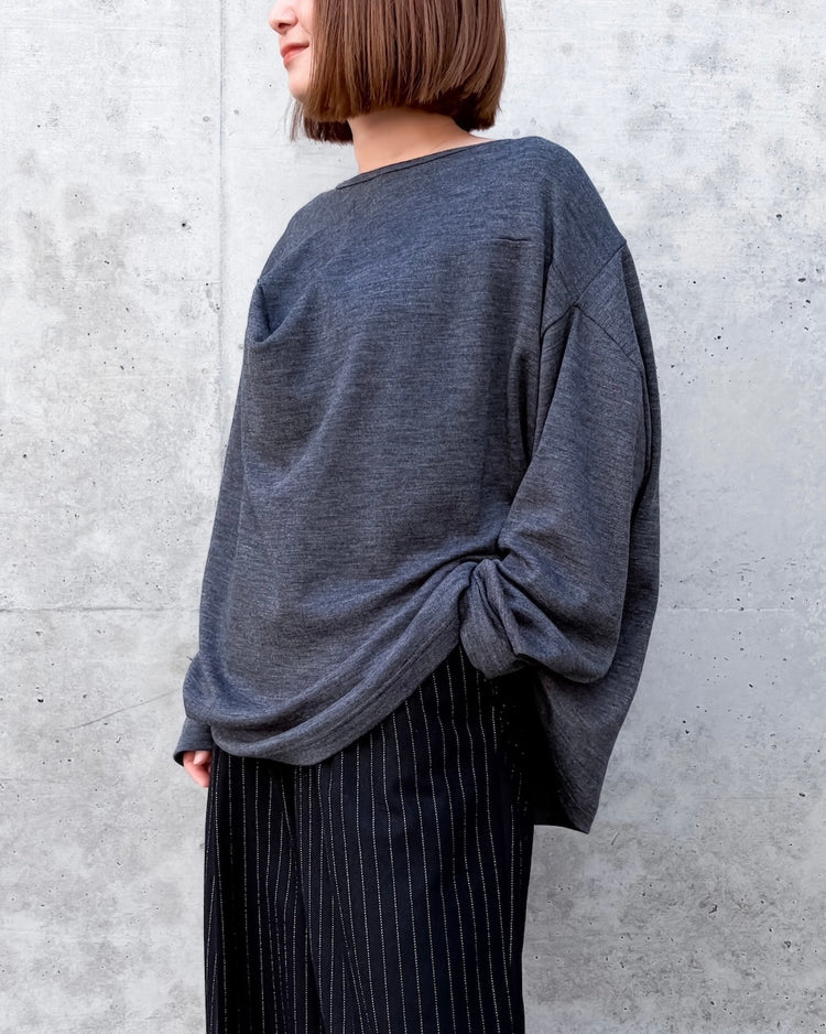 JUNYA WATANABE / ウールスムース変形プルオーバー / TOP GRAY / JR-T013