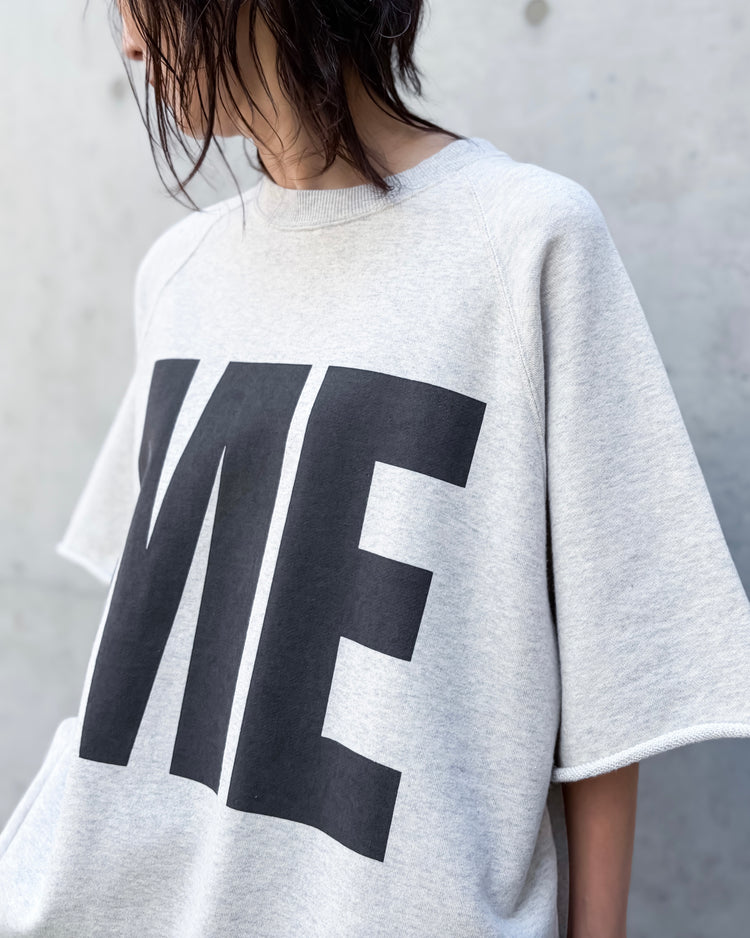 KATHARINE HAMNETT / OG/CUT OFF HARF SLEEVDE SWEAT / L.GRAY / THSW-03A