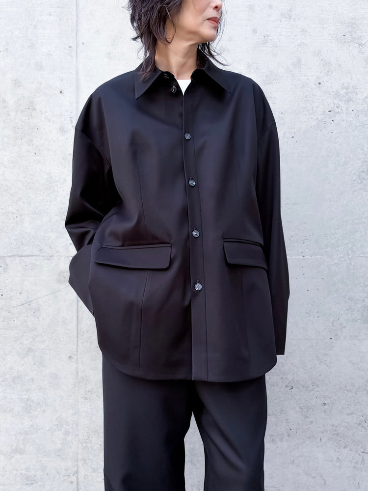 ENFÖLD / SHIRT JACKET / BLACK / 300JS230-1611