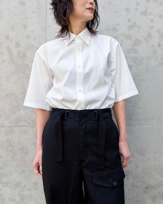 AURALEE / WASHED FINX TWILL HALF SLEEVED SHIRT / WHITE / A26SS05TN