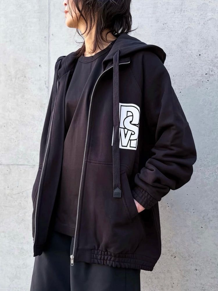 DSM kei ninomiya / Zipped Hoodie Cotton Back Pile Knit / Black / DSM01T005 /