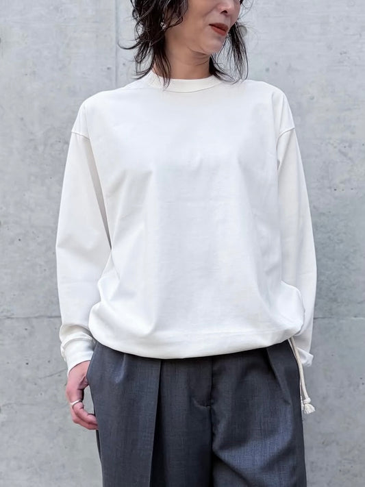 CINOH / DRAWSTRING LONG TEE / WHITE / E-40-038