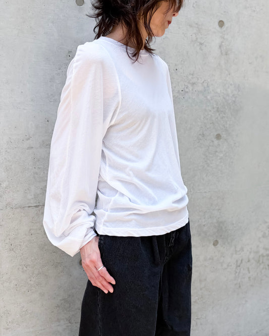 CINOH / SHEF DESIGN-SLEEVE TEE / WHITE / F-40-008