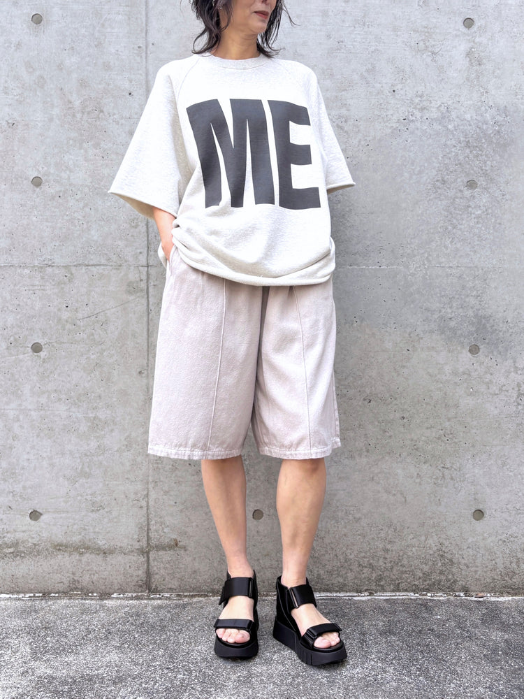 KATHARINE HAMNETT / NOIL SILK EASY WIDE SHORTS / BEIGE / KHESP-01