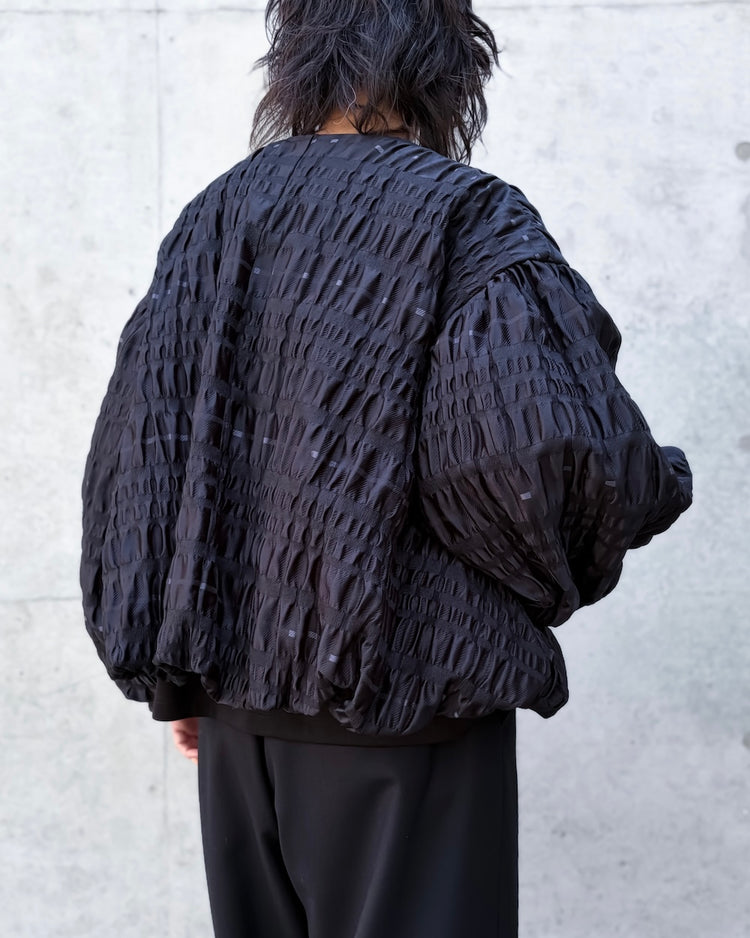 noir kei ninomiya / チェック柄ジャガードL/Sジャケット / BLACK / 3A-J010