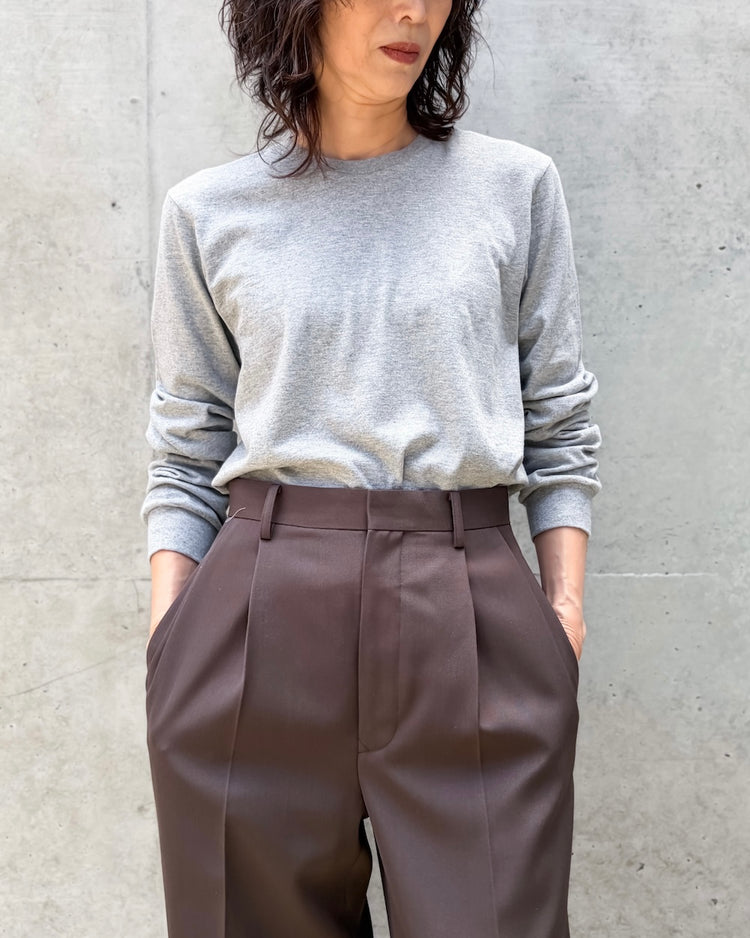 AURALEE / SEAMLESS LONG SLEEVE TEE / T.GRAY / A00T05ST