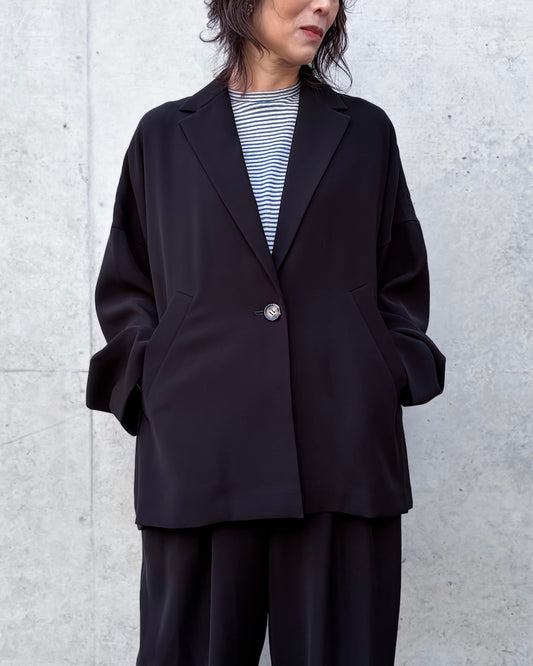 ENFÖLD / WIDE BOX TAILORED-JACKET / BLACK / 300JS230-0071