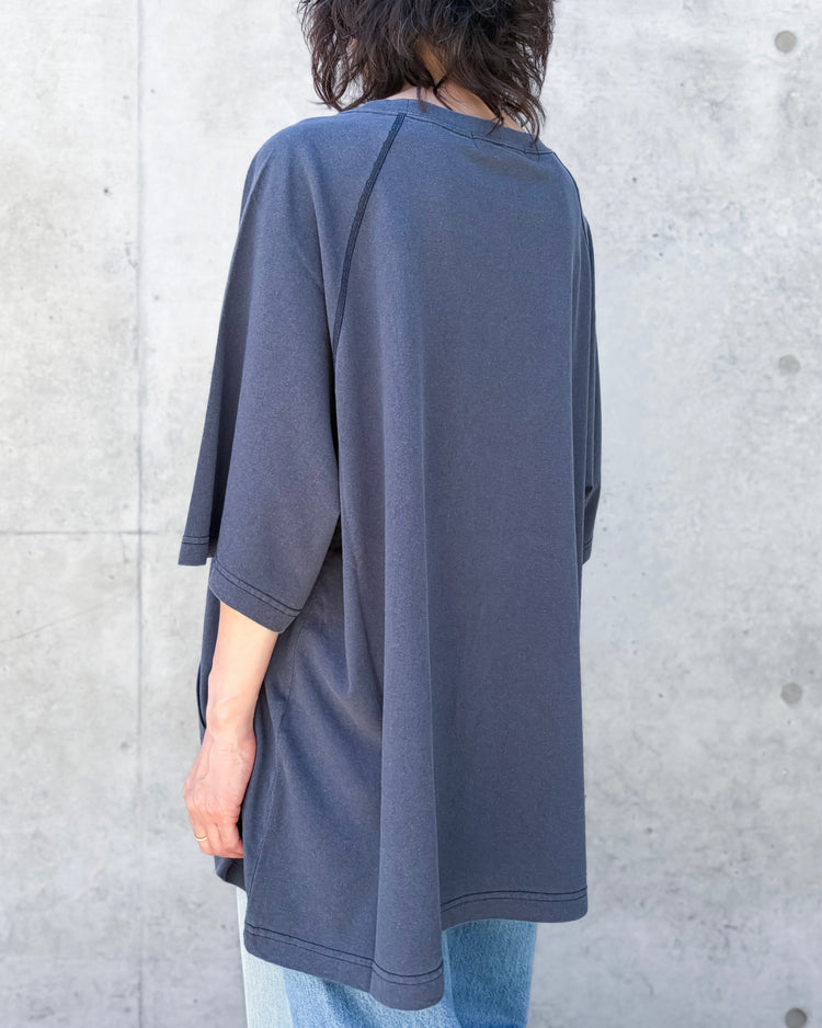 KATHARINE HAMNETT / ORGANIC RAGLAN SLEEVE TEE / NAVY / KHT-13