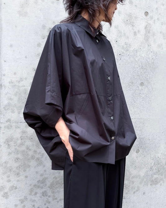 ENFÖLD / DRAPE HEXAGON SKIRTD / BLACK / 300JA230-0611