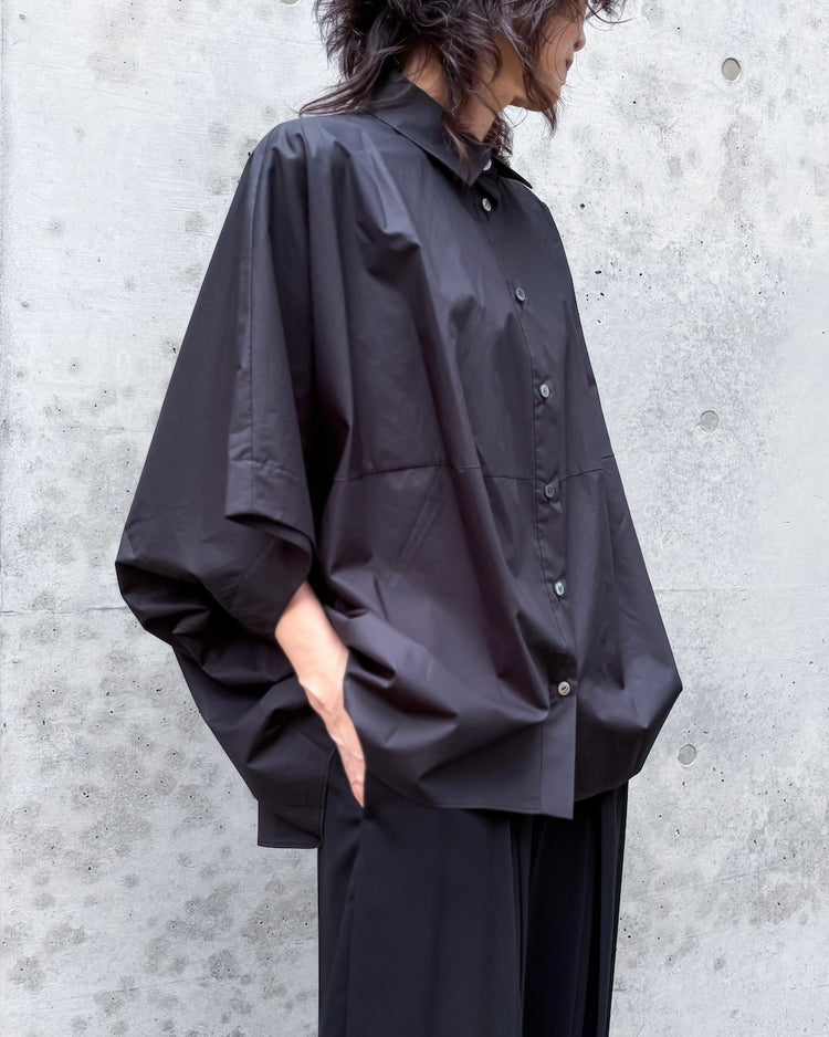 ENFÖLD / DRAPE HEXAGON SKIRTD / BLACK / 300JA230-0611