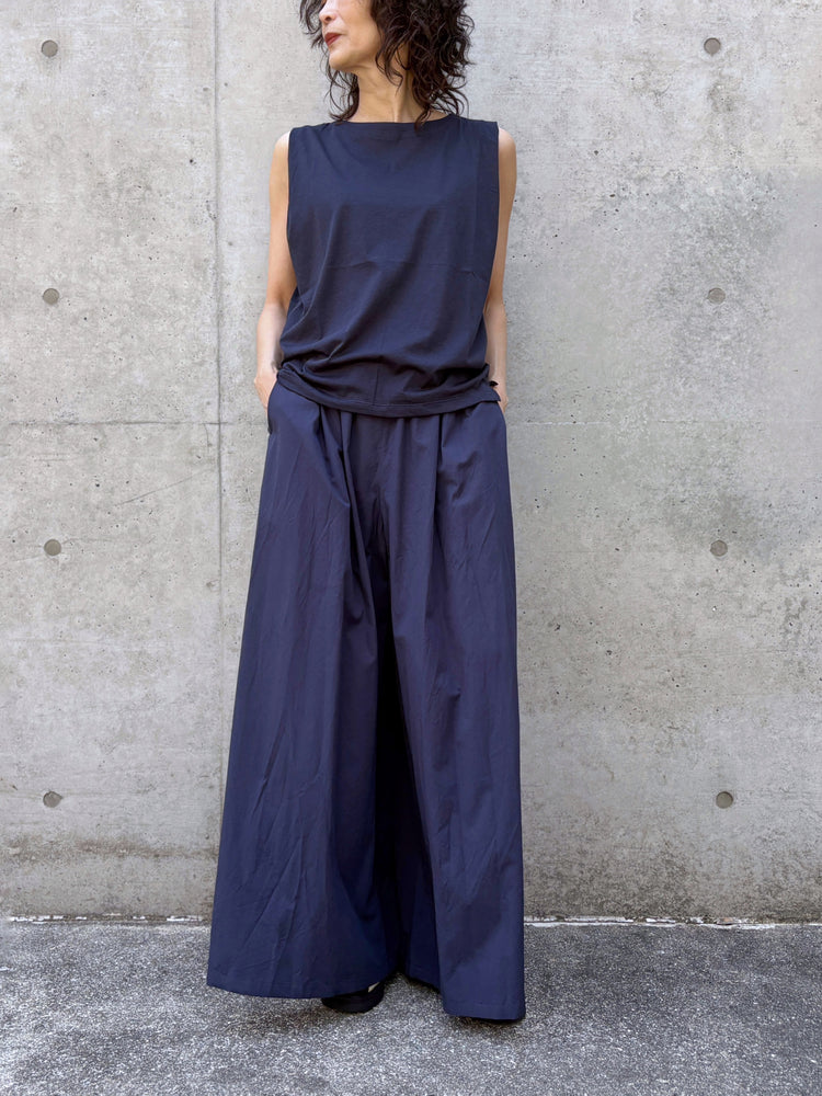 GALERIE VIE / コットン イージーワイドパンツ / NAVY / 23046104211