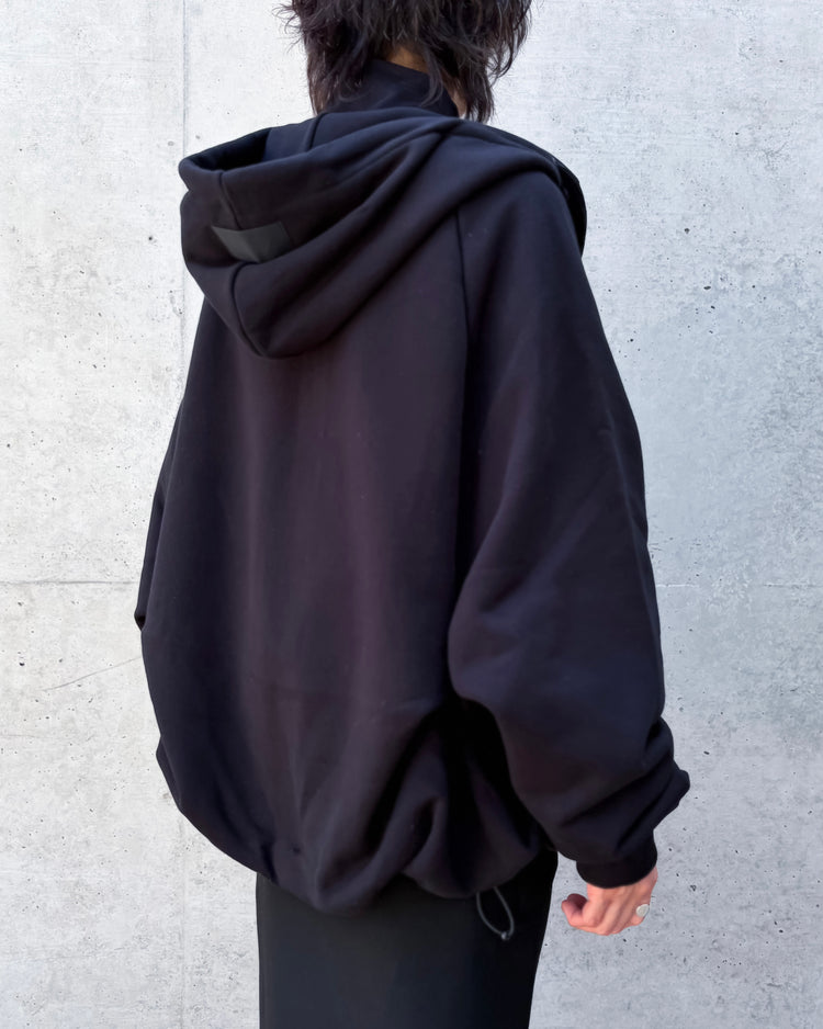 COGTHEBIGSMOKE / OLIVETTE ZIP UP HOODIE / BLACK