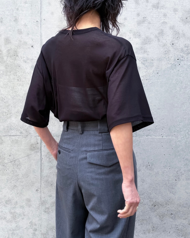 08sircus / Sheer cotton over tee / Black / S26SS-CS01