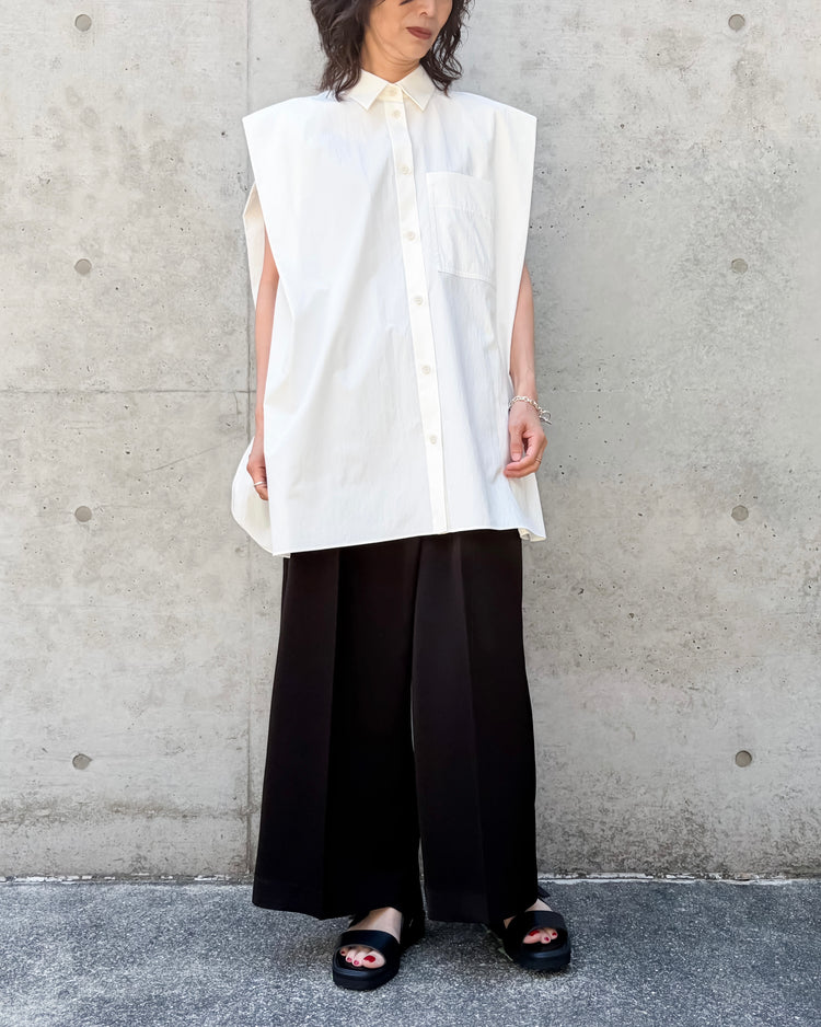 någonstans / no-sleeves big shirt / salt / 470JA830-0031