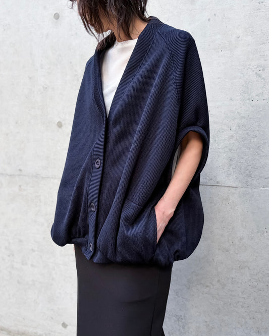 COGTHEBIGSMOKE / NEELA PUFF SLEEVE CARDIGAN / NAVY