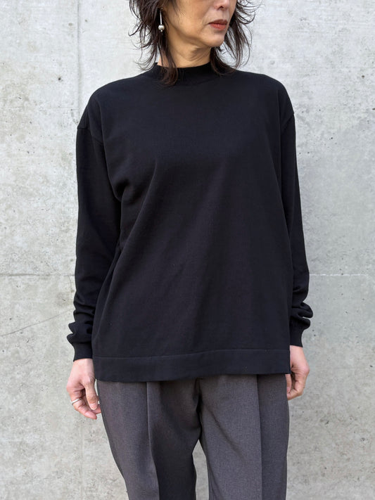 MEYAME / COTTON KNIT LONG SLEEVE TEE / BLACK / MEY-2304