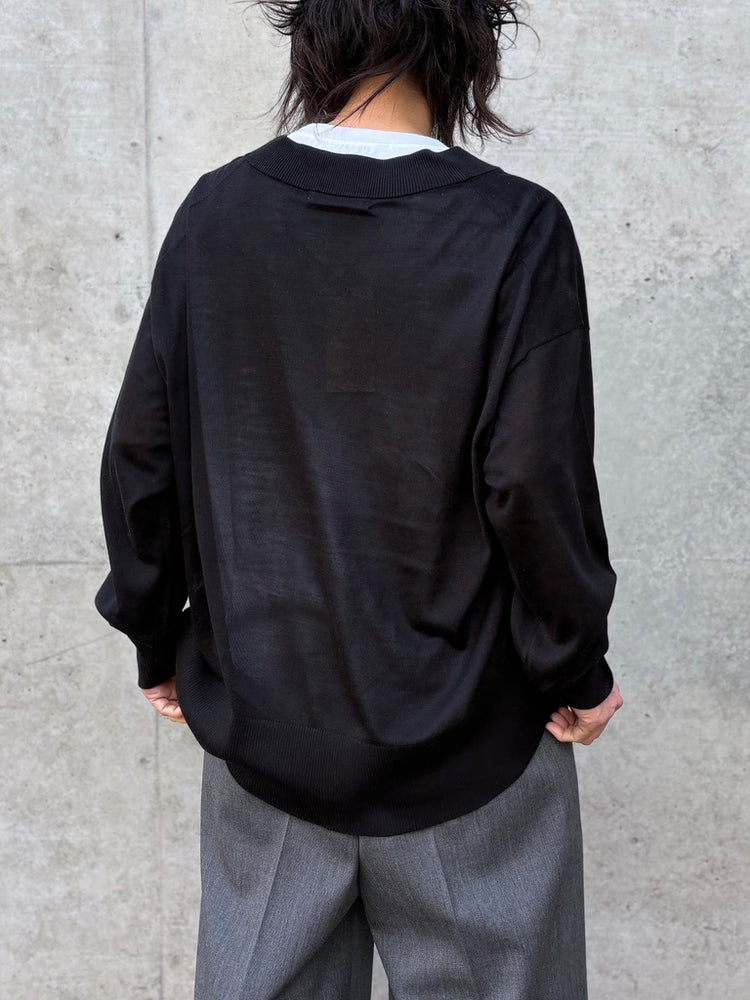 CINOH / SILK KNIT V/N PO / BLACK / E-50-048