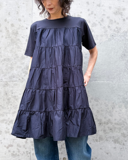 ADAWAS / TIERED COTTON TUNIC / MIDNIGHT / ADWS-507-22