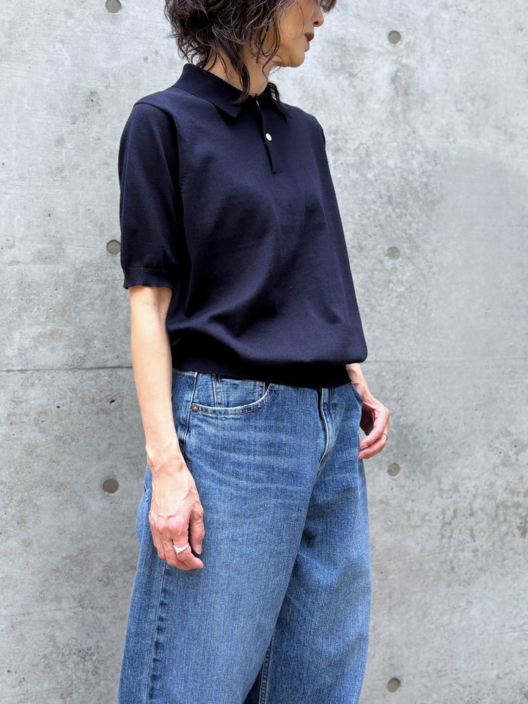 SLOANE / 16G天竺 リサイクルポリエステル×コットン 半袖ポロ / NAVY / SL10S-1075