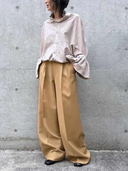 JUNYA WATANABE / アームドレープデザイン ロングカーディガン / TOP BEIGE / JQ-N007