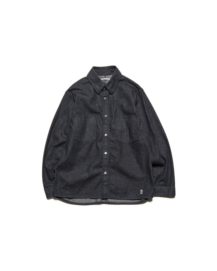 uniform expriment / NEP DENIM DOUBLE POCKET SHIRT / BLACK / UE- 262028