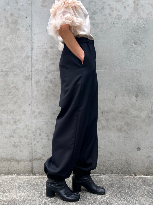 noir kei ninomiya / ウールギャバウエストゴムパンツ / 3Q-P006