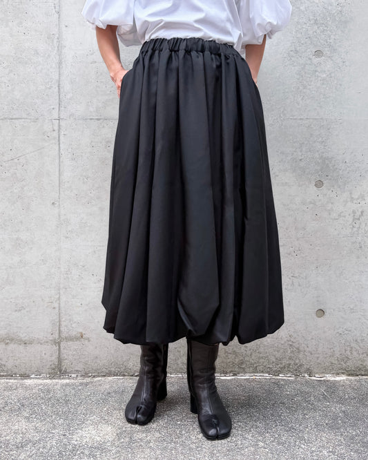 noir kei ninomiya / ウールウエストゴム バルーンスカート / BLACK /  3R-S012