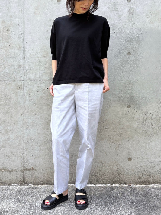 GALERIE VIE / コットンオックスストレッチ スリムパンツ / L.GRAY / 230461040090