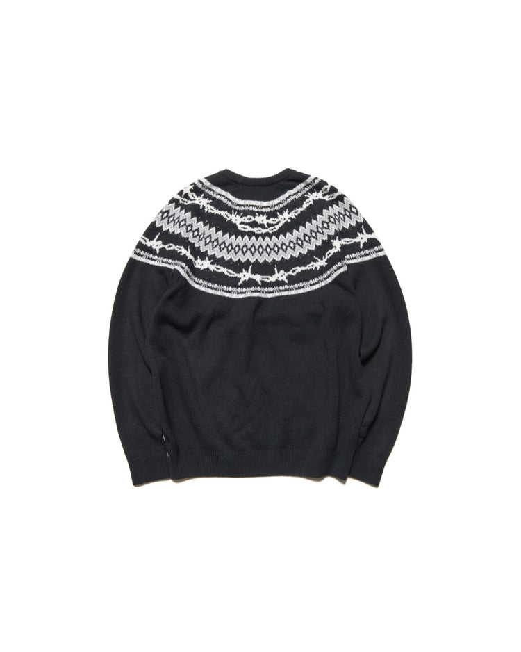 uniform experiment / ENTANGLED NORDIC SWEATER / BLACK / UE-252067