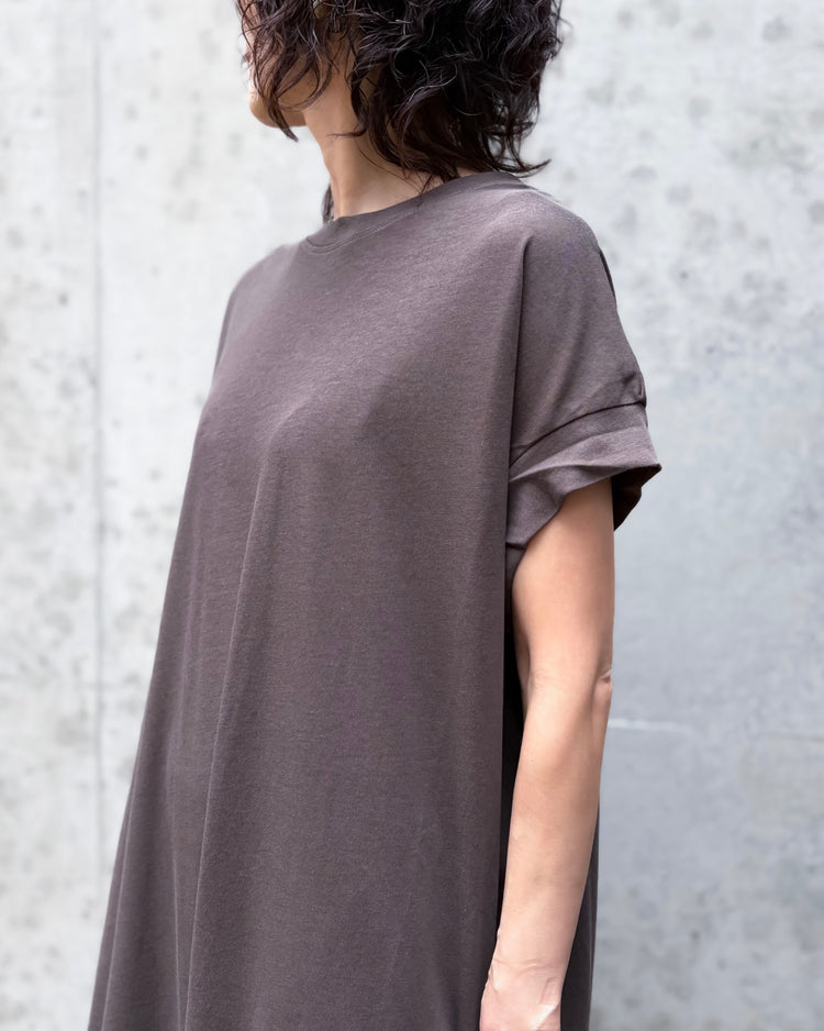 ADAWAS / DRY COTTON JERSEY DRESS / BROWN / ADWS-507-27
