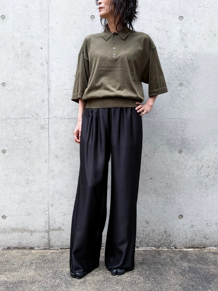 BLAMINK / 18Gハーフスリーブニット / OLIVE / 79181000001