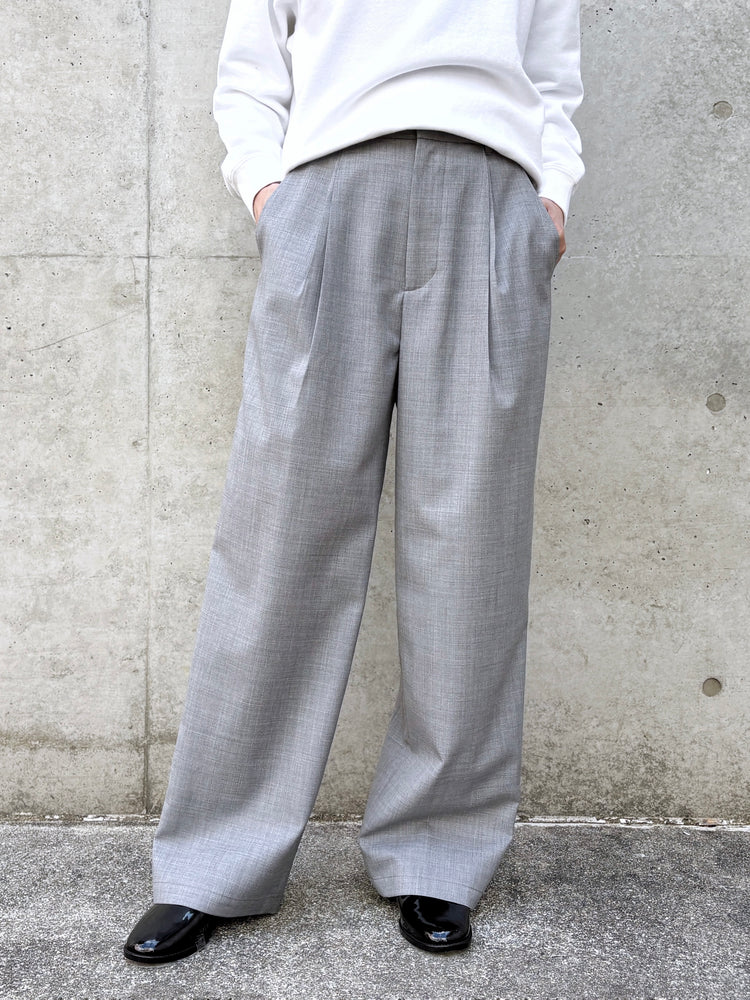 GALERIE VIE / ウォッシャブルトロツータックストレートパンツ / L.GRAY / 230461041040