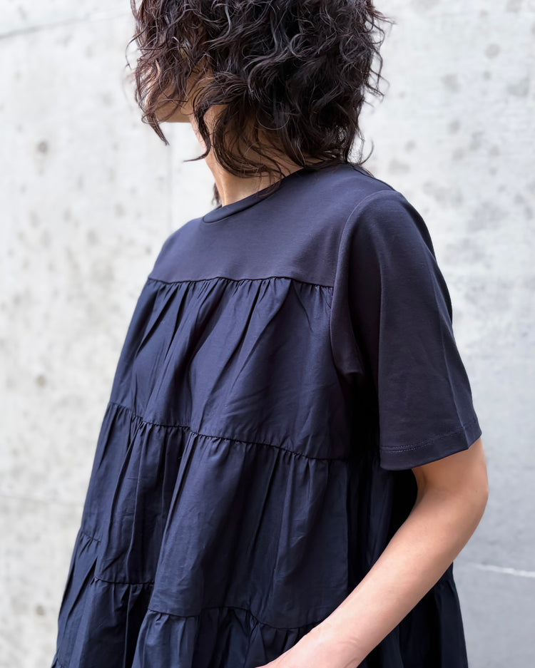 ADAWAS / TIERED COTTON TUNIC / MIDNIGHT / ADWS-507-22