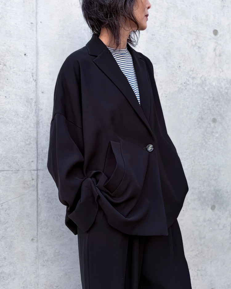 ENFÖLD / WIDE BOX TAILORED-JACKET / BLACK / 300JS230-0071
