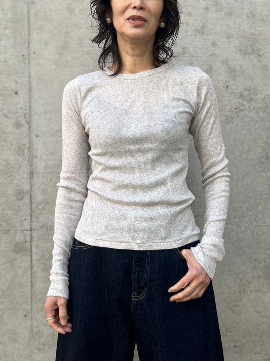 INSCRIRE / Gauze teleco long sleeve Tee / l.gray / I26SS-CUT3