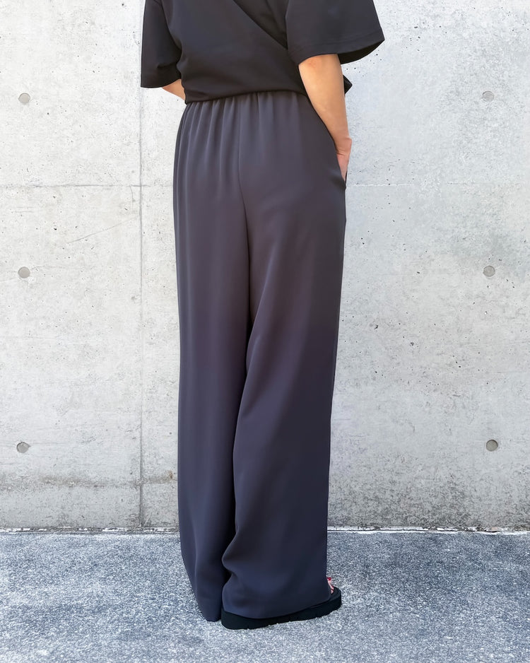 ENFÖLD / RELAX ELASTIC WIDE-TROUSERS / D.GRAY/ 300JS631-2021