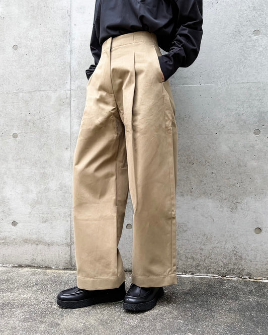 STUDIO NICHOLSON / DORDONI PLEATED PANT / TAN / SNW1616