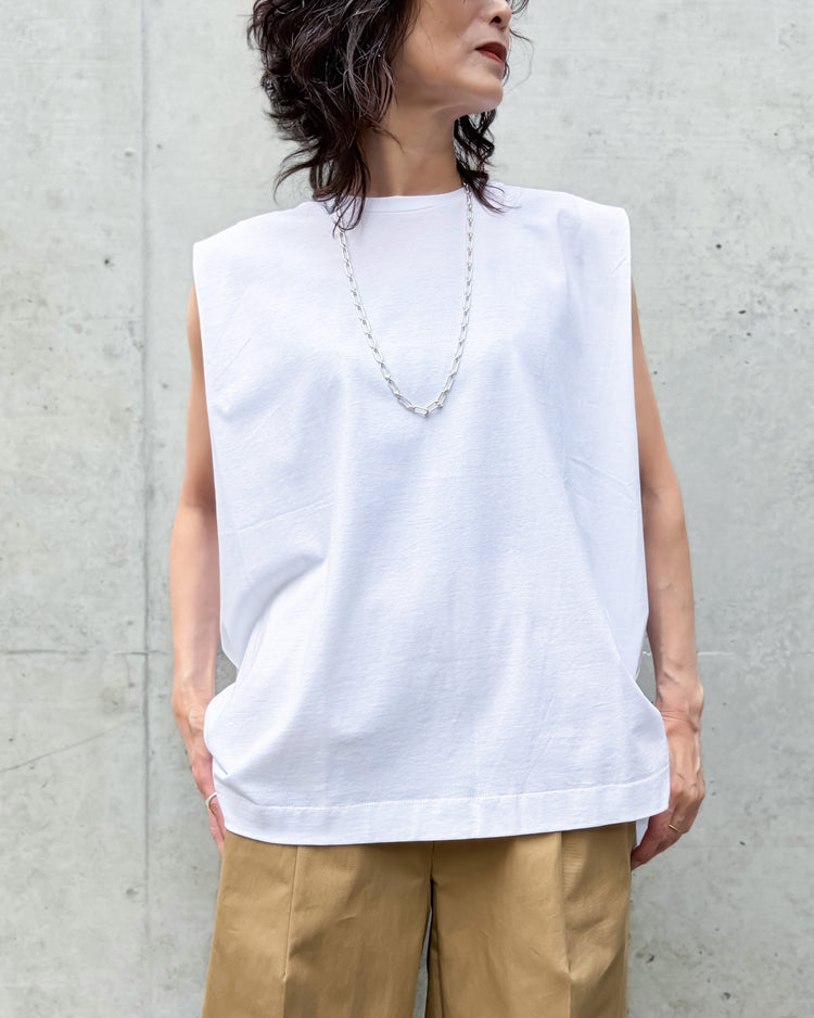 ADAWAS / DRY COTTON JERSEY FLARED TANK / WHITE / ADWS-507-38