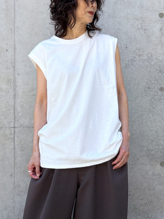 INSCRIRE / Raffi Gauze Sleeveless Teet / WHITE / I26SSCUT11