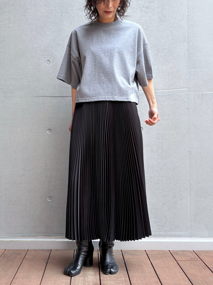 HYKE / CROPPED SHORT-SLV TEE BIG FIT / T.GRAY / 12438