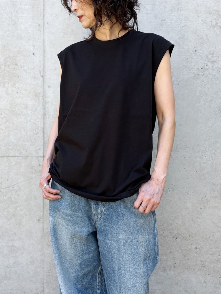 INSCRIRE / Raffi Gauze Sleeveless Teet / BLACK / I26SSCUT11