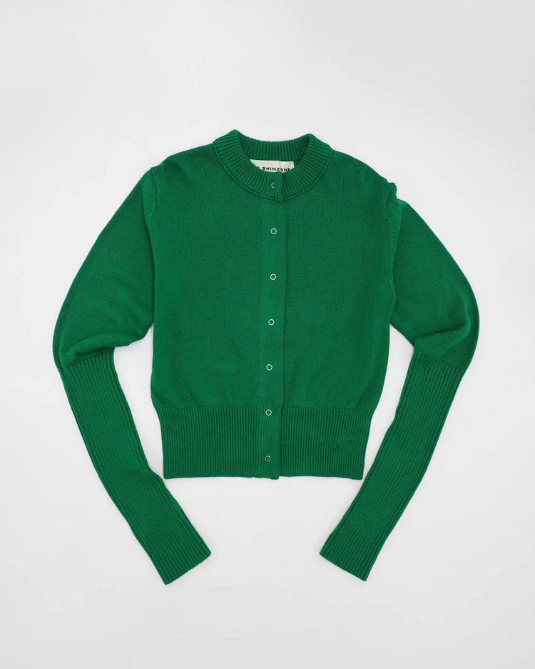 THE SHINZONE / COTTON LONG RIB CARDIGAN / GREEN / 25SMSNI01