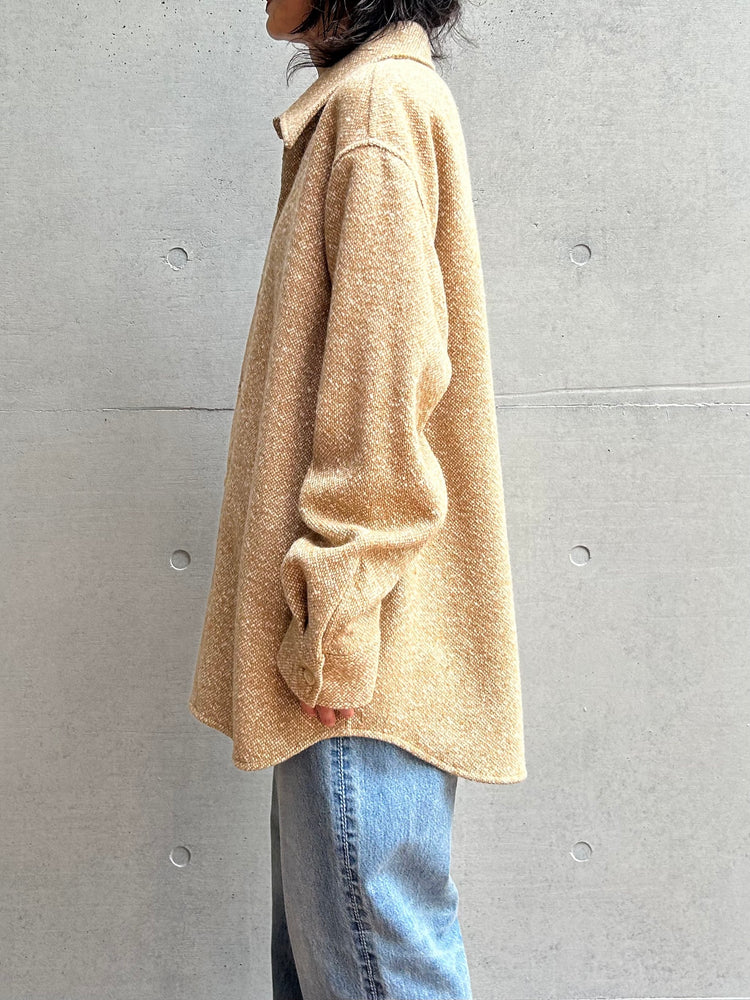 AURALEE / HOMESPUN TWEED SHIRT BLOUSON / CAMEL BEIGE  /