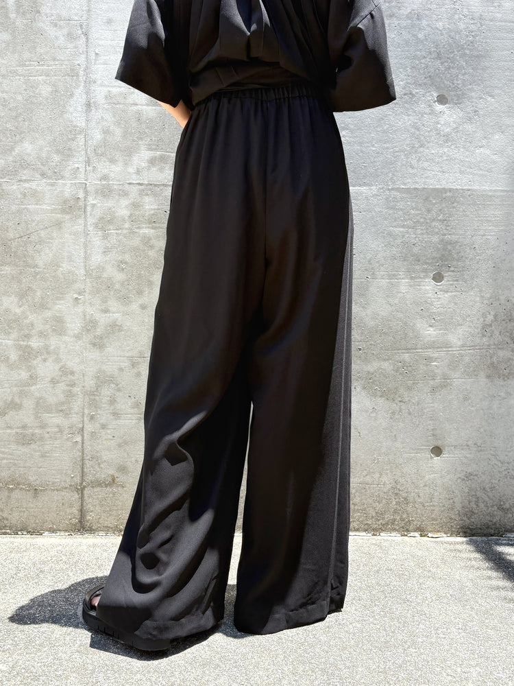 ENFÖLD / BOX PLEATS WIDE-PANTS / BLACK / 300JA431-0571