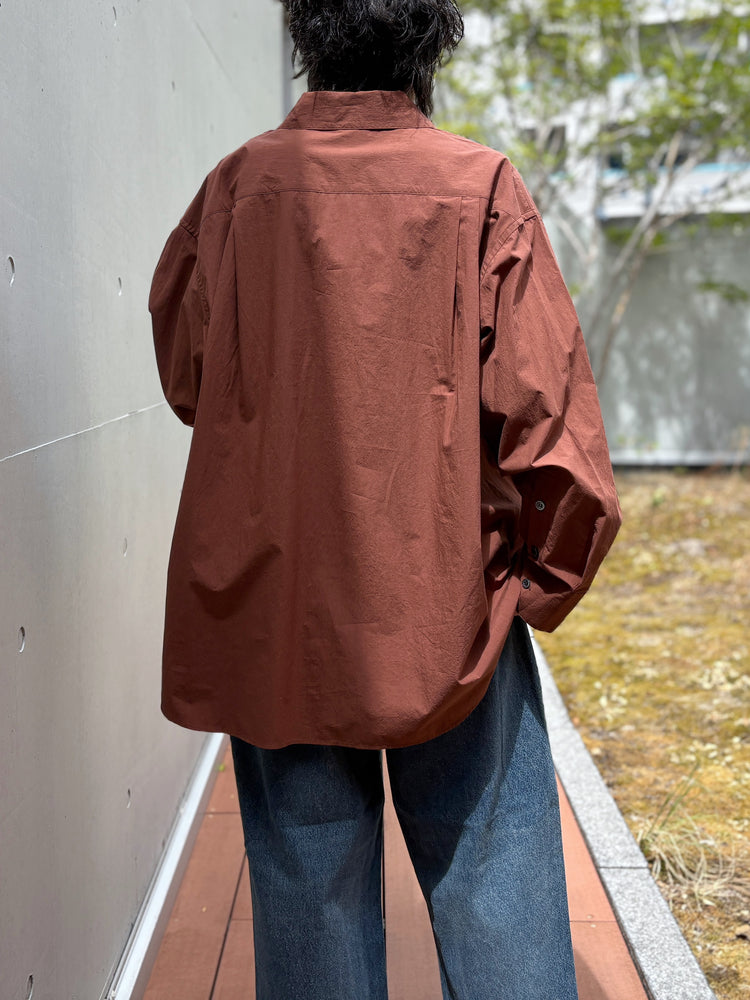 SOPHIE TALKS ABOUT THE WEATHER / OVER SIZE SHIRT / BROWN / COM-26F-SH03